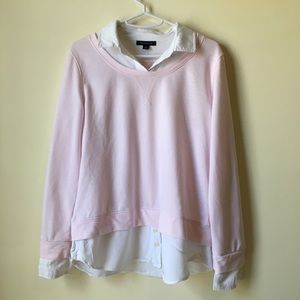Tommy Hilfiger Pink Cotton Layered-look Sweater